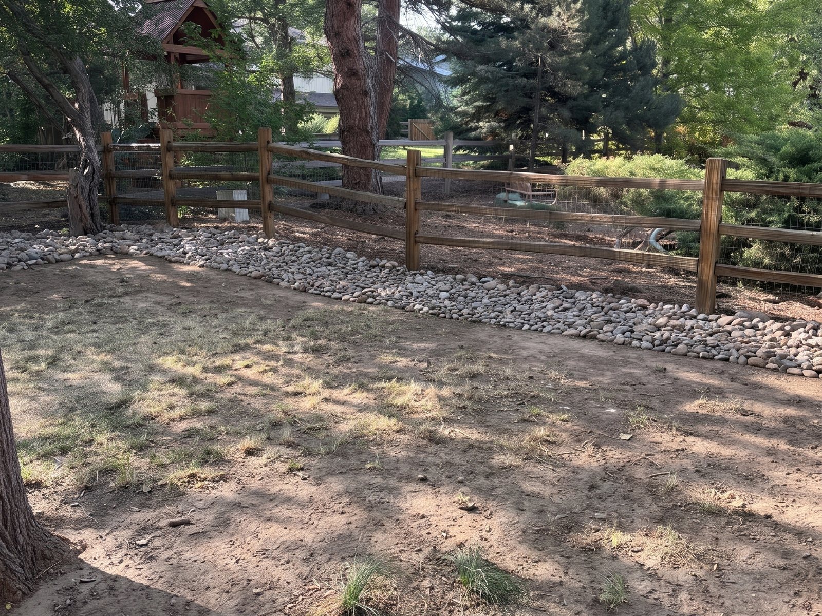 The same backyard before the work