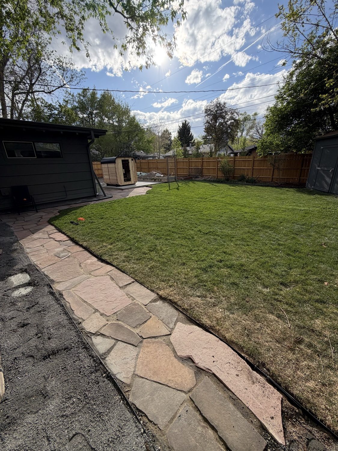 Stone hardscape steps